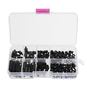 RJXHOBBY 180pcs M3 Nylon Spacer Screw Nut Assorted Kit With Box