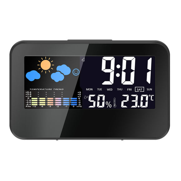 Loskii DC-002 Digital Weather Station Thermometer Hygrometer Alarm Clock Smart Sound Control Clock