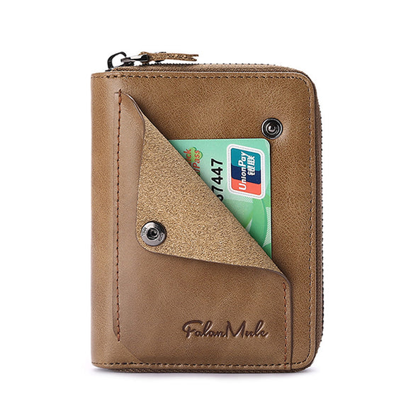 Men Genuine Leather Long Multifunction Wallet