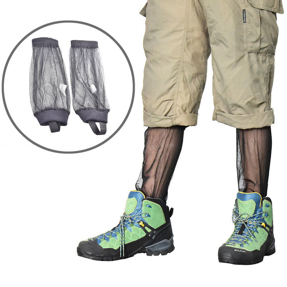 IPRee 1 Pair Outdoor Mesh Anti Mosquito Foot Cover Insect Bite Pants Gloves Feet Protector Camping Hiking