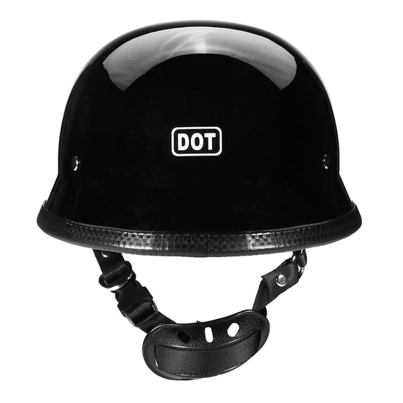 DOT German Style Motorcycle Half Face Helmet Motocross Bike Matte Black M/L/XL