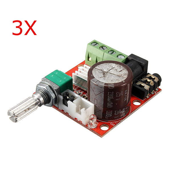 3Pcs 12V Mini Hi-Fi PAM8610 2X10W Audio Stereo Amplifier Board Dual Channel