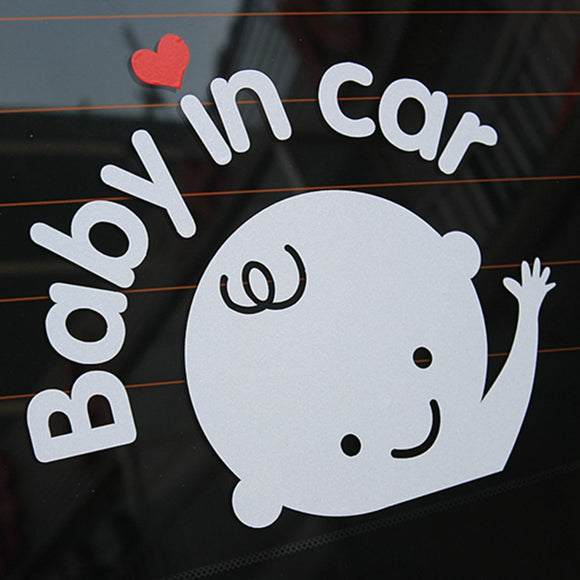 Baby In Car Waving Baby on Board Safety Sign Cute Car Decal Vinyl Sticker
