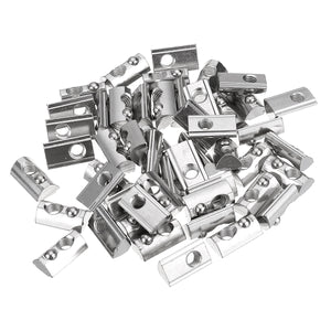 Drillpro 50pcs 40 Series T Slot Elastic Nut Round Roll Spring Nut for 40 Series Aluminum Profile