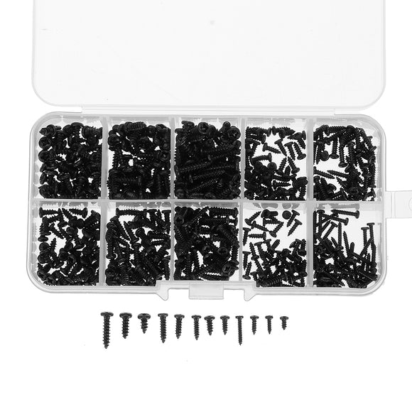 Suleve MXCP4 500Pcs P hilips Button Head Screw Carbon Steel Mini Electronic Notebook Laptop Repair Screw Self-Tapping Bolt Assortment Kit