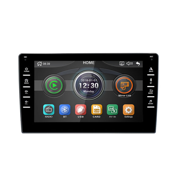 8001-S 9 Inch 1 Din Car MP5 Player Stereo Radio FM bluetooth HD 2.5D 8 inch Touch Screen Car Play Mirror Link Rear Camera input