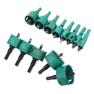 13pcs 16-53mm M42 HSS Hole Saw Cutter Green 16/18/20/22/25/30/32/35/38/40/45/50/53mm Metal Tip Drill