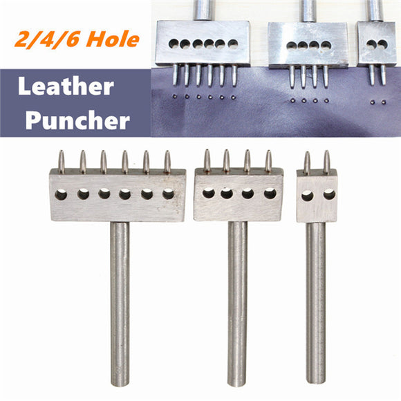 8mm Spacing Row Leather Craft Round Hole Punch Cutter Puncher 2/4/6 Hole