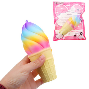 Yunxin Colorful Ice Cream Squishy 10CM Super Slow Rising Cream Scented Original Package Phone Strap