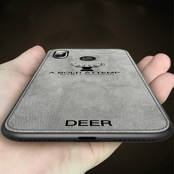 BAKEEY Deer Shockproof Cloth&TPU Protective Case For Xiaomi Redmi 7