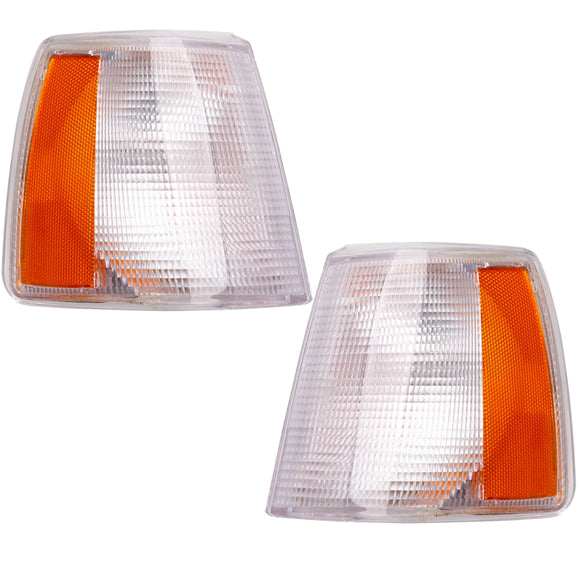 Side Parking Corner Light Covers Clear Lens Front Left+Right for Volvo 740 940 960