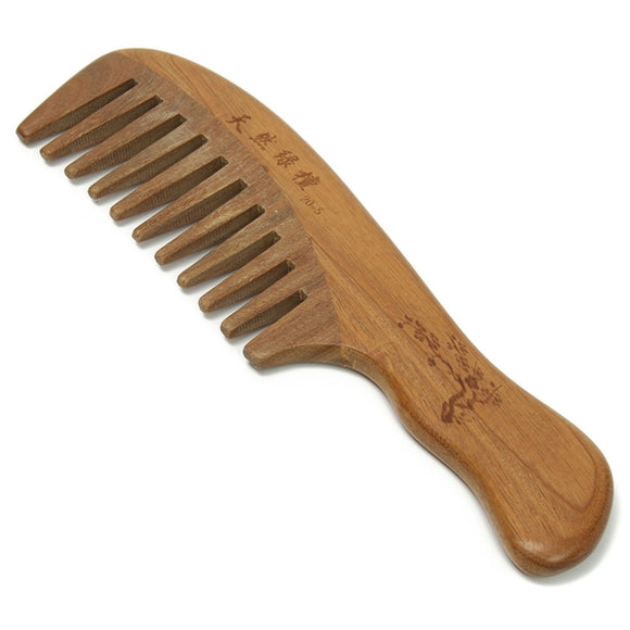 Natural Sandalwood No-static Handmade Wide Wooden Tooth Massage Comb Hair Care