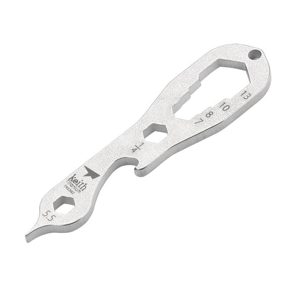 Keith Ti1705 Pure Titanium Outdoor Camping Multifunctional Tools Hex Wrench Bottle Opener Spanner