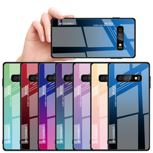 Bakeey Gradient Tempered Glass Protective Case For Samsung Galaxy S10e S10 S10 Plus S10 5G Scratch Resistant Back Cover