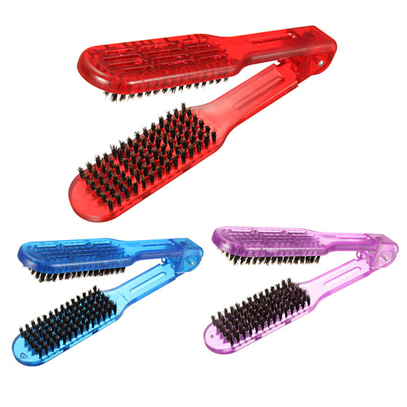 1Pcs V Shape Straightening Hair Comb Brush Boar Bristle