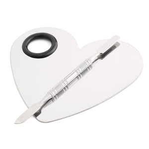 Heart-shaped Nail Art Dish Mixing Color Palette Spatula Makeup Cosmetic Blending Tools Manicure