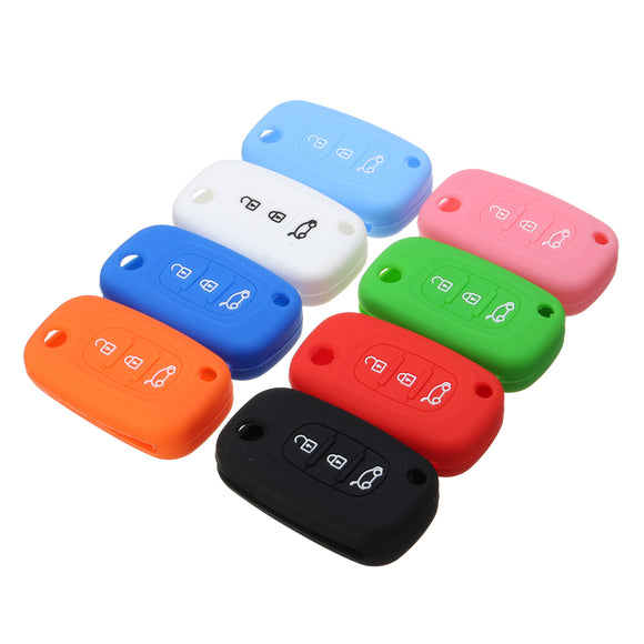 3 Buttons Silicone Flip Key Cover Case Fob For Renault Clio Kangoo Megane Modus