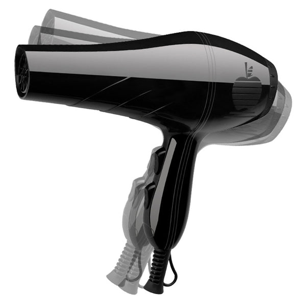 220V Hair Dryer Cold Hot Mode Adjustable Temperature Control Blow Dryer for Travel home Black