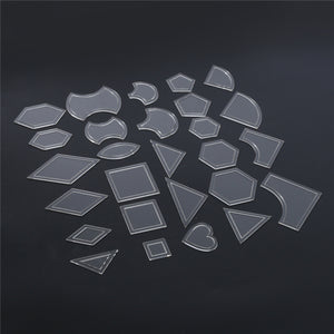 54pcs Acrylic Quilting Templates Multi Shapes Ruler DIY Sewing Tool for Patchwork Craft