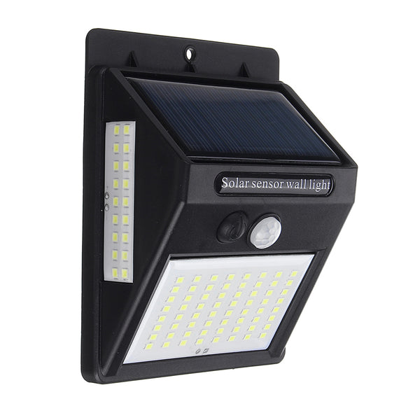 100 LED Solar Power Wall Light PIR Motion Sensor Security Outdoor Gardern Lamp