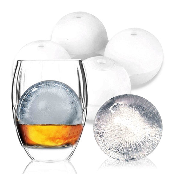 KCASA KC-IM01 4 Spherical Round Silicone Ice Lattice Cube Mold Maker Tray Whiskey Cocktail Party