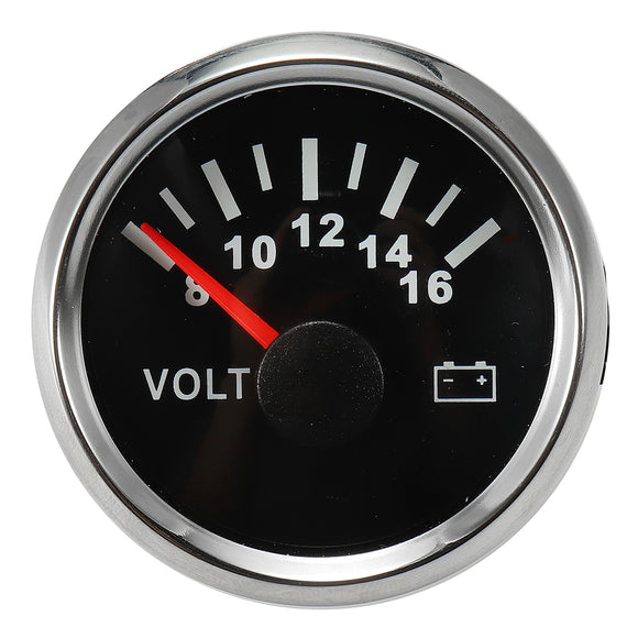 Volt Meter Gauge 8-16 Volts Caravan Boat Marine Voltmeter Black