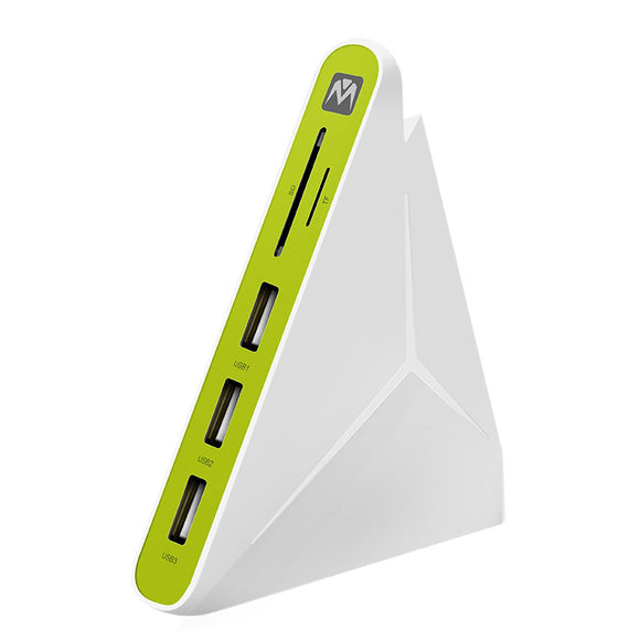 MantisTek H1 3 Port USB 2.0 Hub with SD TF Card Reader Backlit Combo