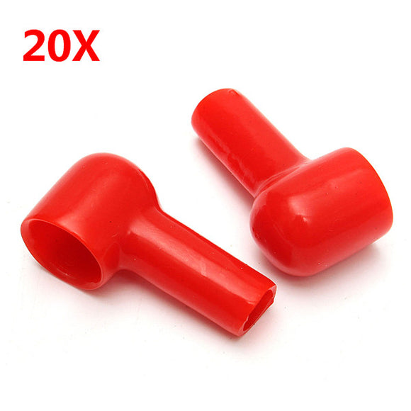 20Pcs Red Soft Plastic Battery Terminal Boots Insulating Protector Covers