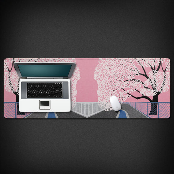 Flower Blossom 800*300*3mm  Large Non-slip Overlock Mouse Pad Rubber Desktop Mat