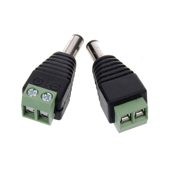 2pcs 5.5 x 2.1mm DC Power Male Jack Plug Connector For CCTV Cameras