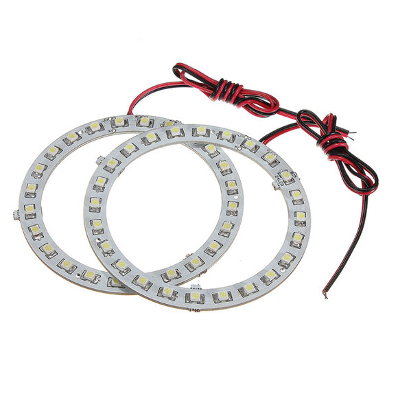 Pair 80mm 12V White Angel Eyes Lights Headlight for BMW 24SMD LED Ring Car Light