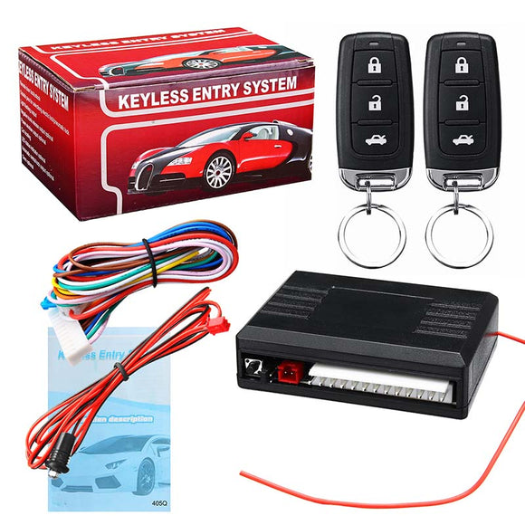 Universal Vehicle Central Locking Kit & Car Alarm System with Immobiliser Shock Sensor