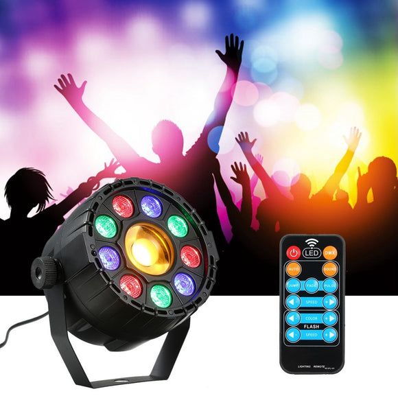 15W 10 LED Strobe Par Lamp RGB Yellow DMX Sound Remote Control Stage Light for DJ Party  AC90-240V