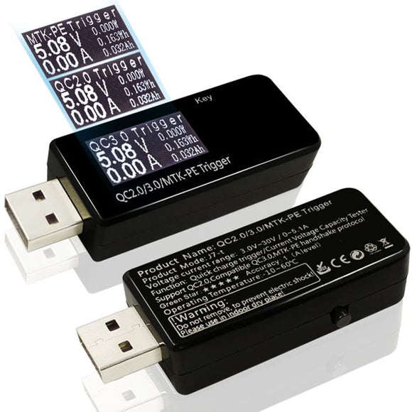 QC2.0/QC3.0/MTK-PE Trigger USB Tester Induction Quick Charge Voltage Detector Current Capacity Power