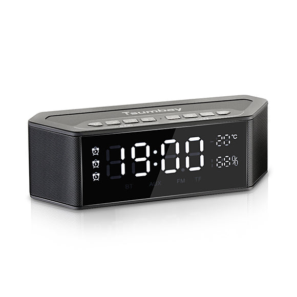 Tsumbay Multi-functional Wireless bluetooth Speaker with Alarm Clock Radio Digital FM Radio