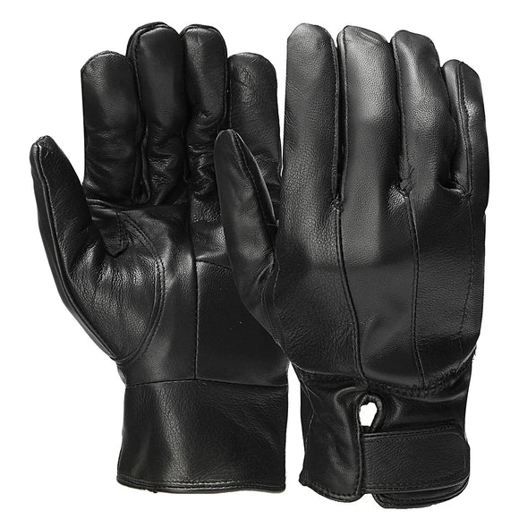 Leather Full Finger Gloves Winter Warm Motorcycle Driving