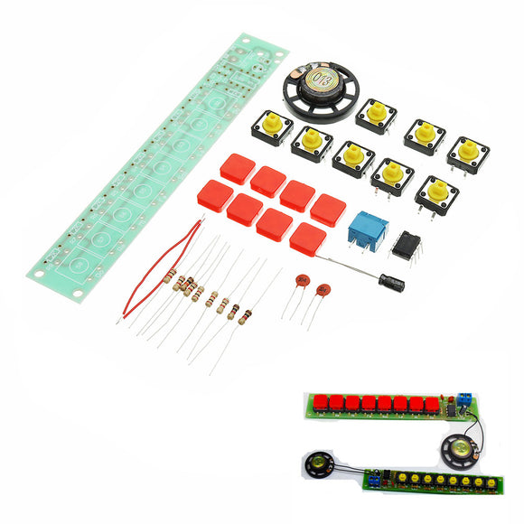 DIY NE555 Electronic Piano Organ Keyboard Module Kits With Battery Box And Button Cap Parts