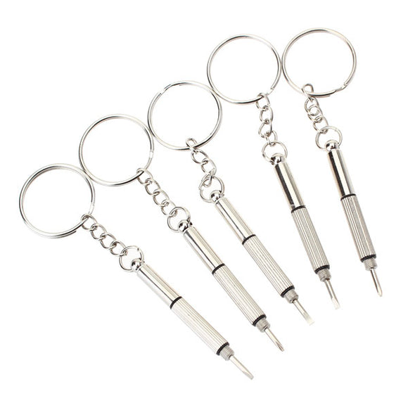 5Pcs Multifunctional Mini Screwdrivers Keychain For Mobile Phone