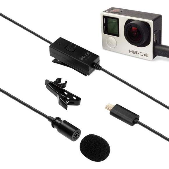 BOYA BY-GM10 Condenser Lavalier Microphone For GoPro Hero 4/2/3/3+