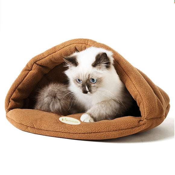 S/M/L/XL Puppy Pet Cat Dog Nest Bed Soft Warm Sleeping Cave House Mat Washable