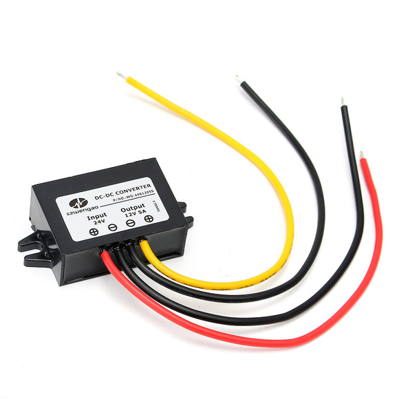 Waterproof DC 24V To 12V 5A 60W Step Down Converter Regulator Car Power Module