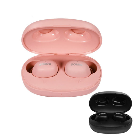 Somic W10 TWS bluetooth 5.0 Earphone Mini Portable Macaron Color Smart Touch Stereo LDS Antenna Headphone with Mic