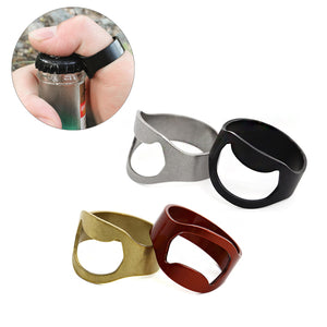 AOTU 24mm Outdoor EDC Mini Finger Ring Beer Opener Stainless Steel Bottle Can Opener Ring Tool Kit