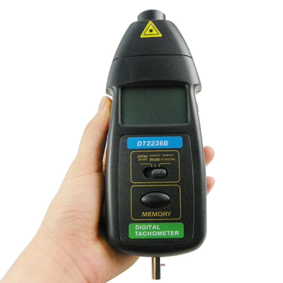 DT2236B 3 in 1 Handheld LCD Digital Tachometer Contact/non-contact Wide Measuring Range Speedometer