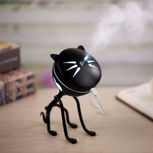 Novelty Cat Mini Air Humidifier Oil Essential Aroma Diffuser Mist Maker Fogger USB Night Light