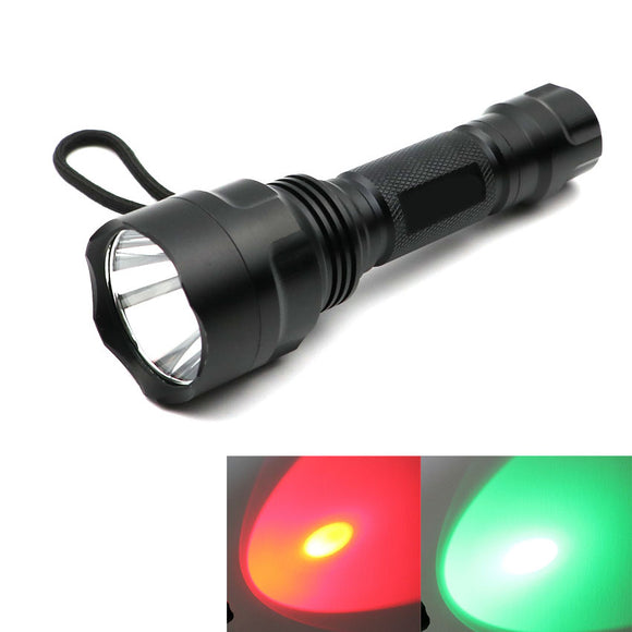 XANES C8 Q5 Red Light/ R5 Green Light Portable Brightness Tactical LED Flashlight
