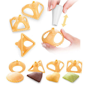 4Pcs/1Set Kitchen Dumplings Mould Triangle Round Pinch Dumpling Machine