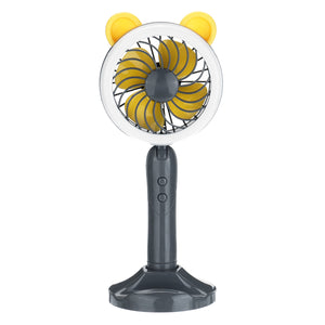 Potrable Mini Handheld USB Desktop Fan LED Filling Light Phone Holder Cooling Fan