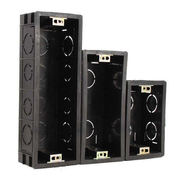 2/3/4 Way Black Hollow Wall Socket Cassette Fire Retardant PVC Junction Box