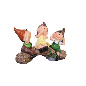 3pcs/set Not Say Not Listen Not Look Three No Cute Resin Sitting Kids Doll Home Pastoral Decorations